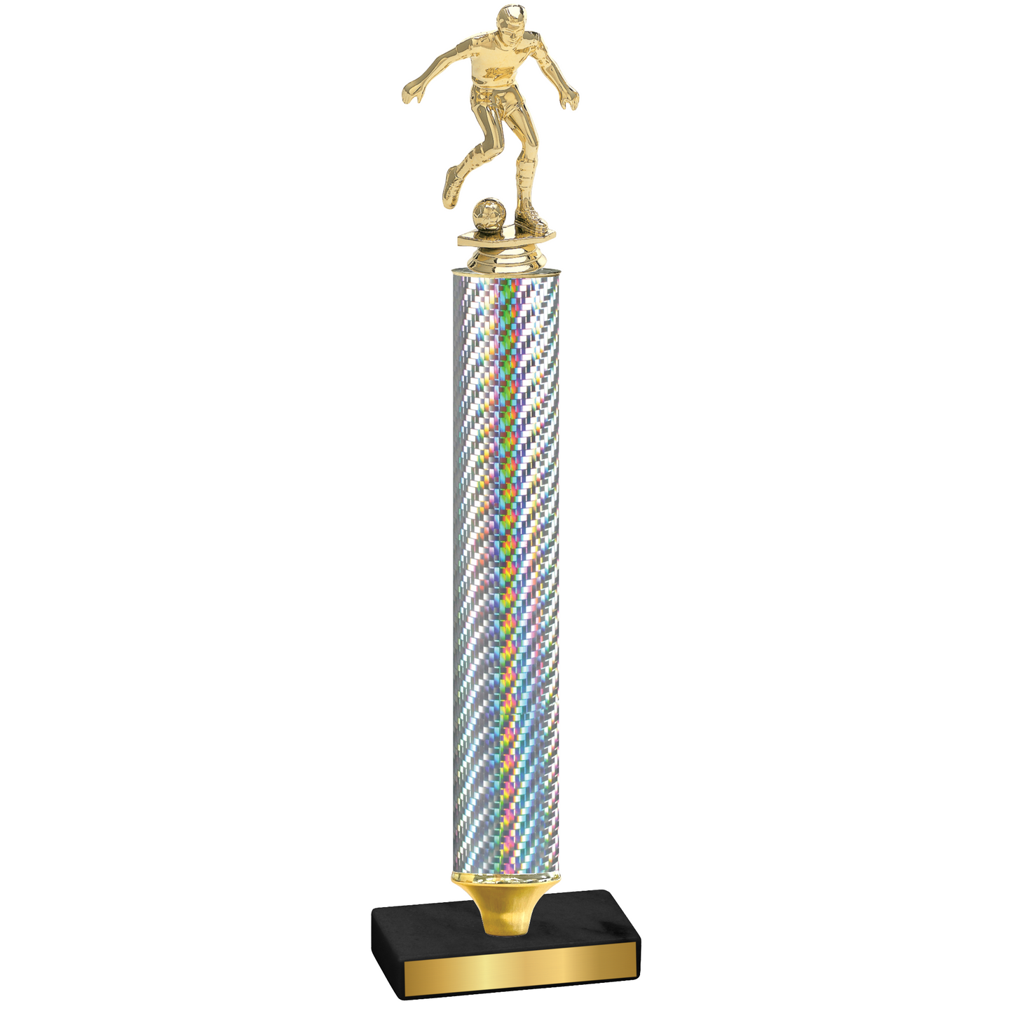 Value Silver Carbon Fiber Soccer Trophy