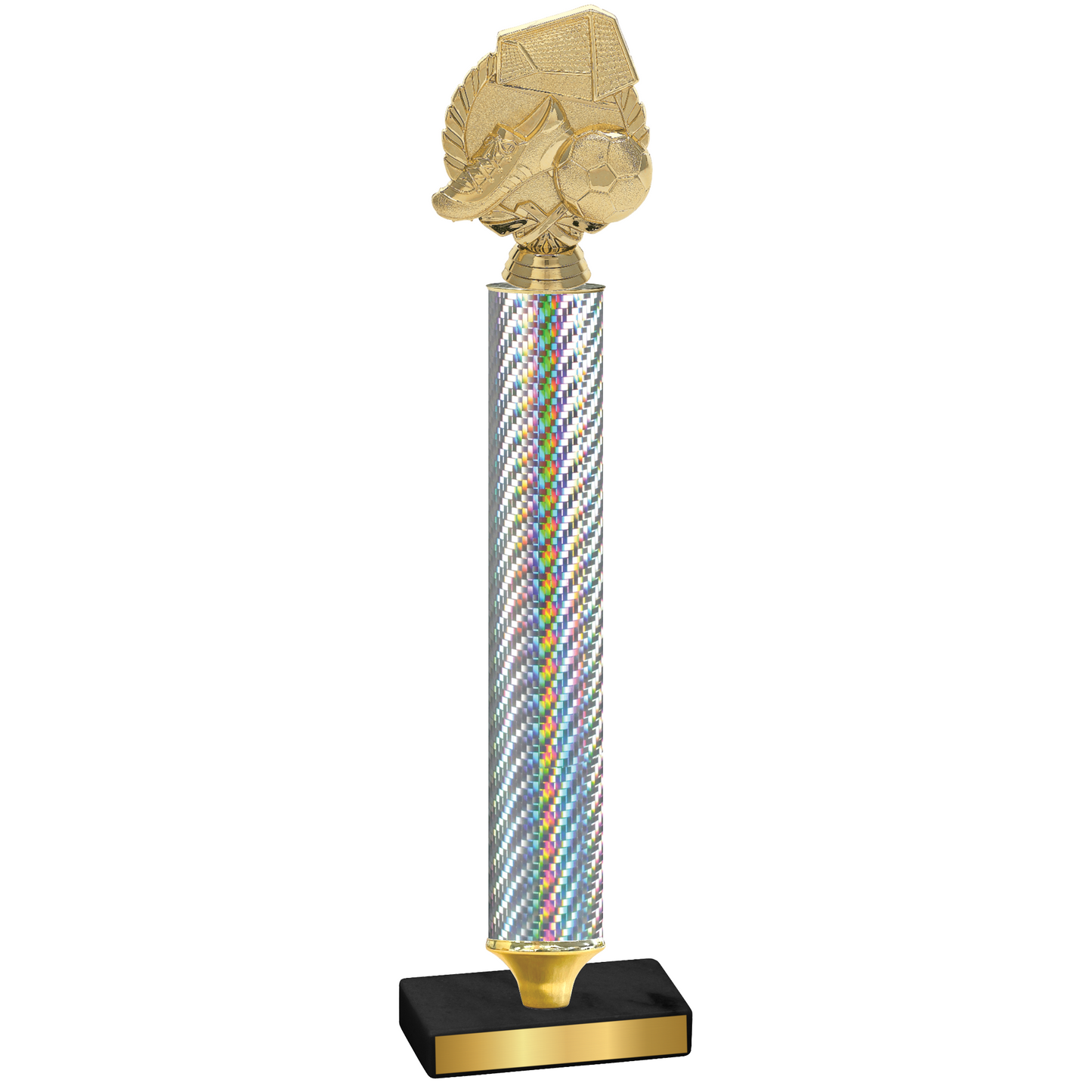 Value Silver Carbon Fiber Soccer Trophy