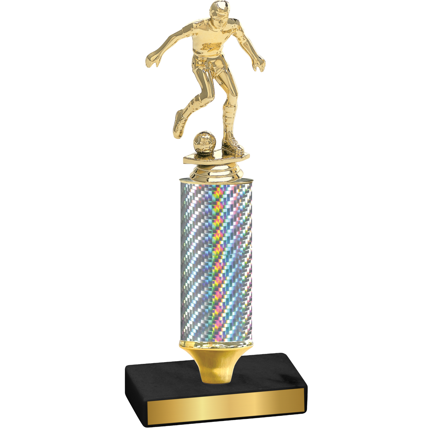 Value Silver Carbon Fiber Soccer Trophy