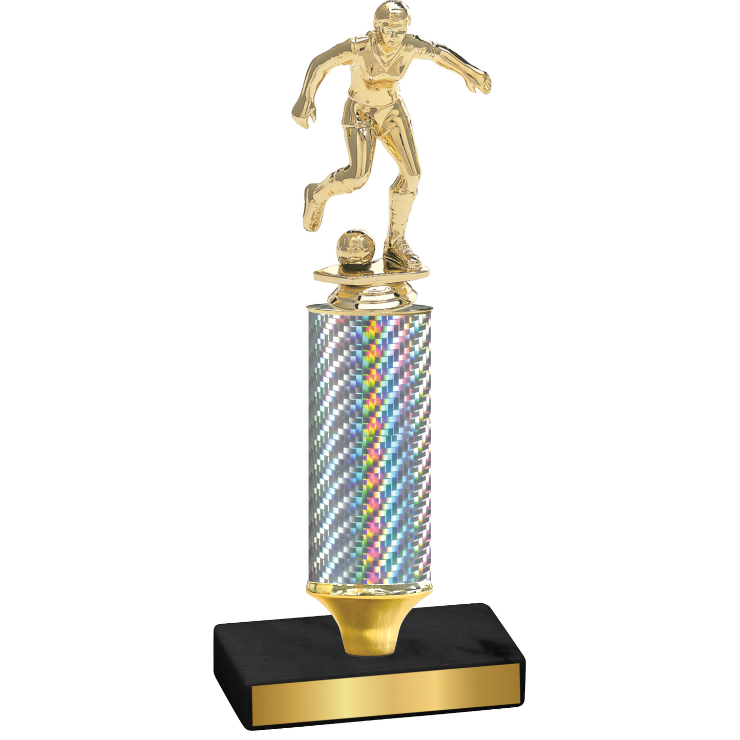 Value Silver Carbon Fiber Soccer Trophy