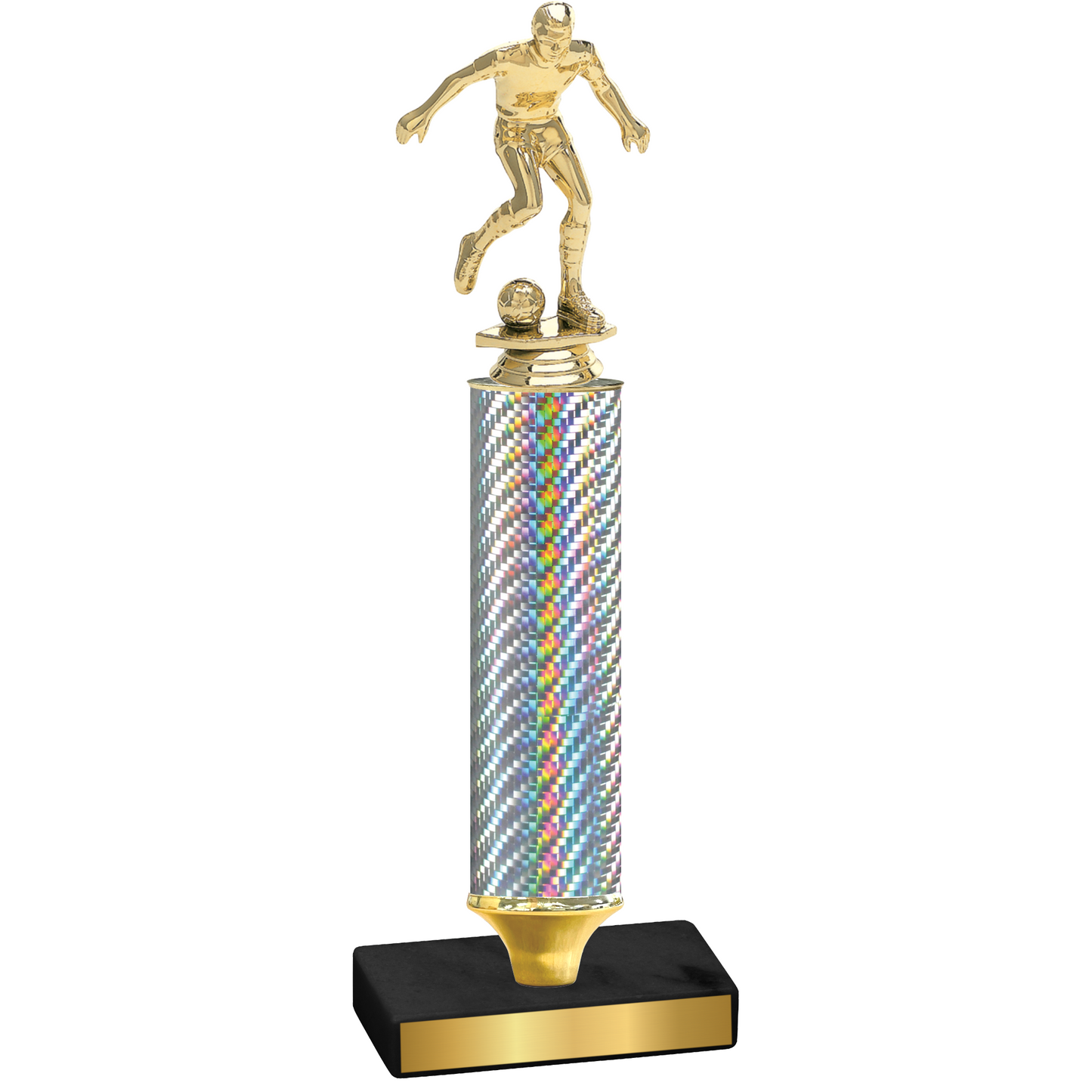 Value Silver Carbon Fiber Soccer Trophy