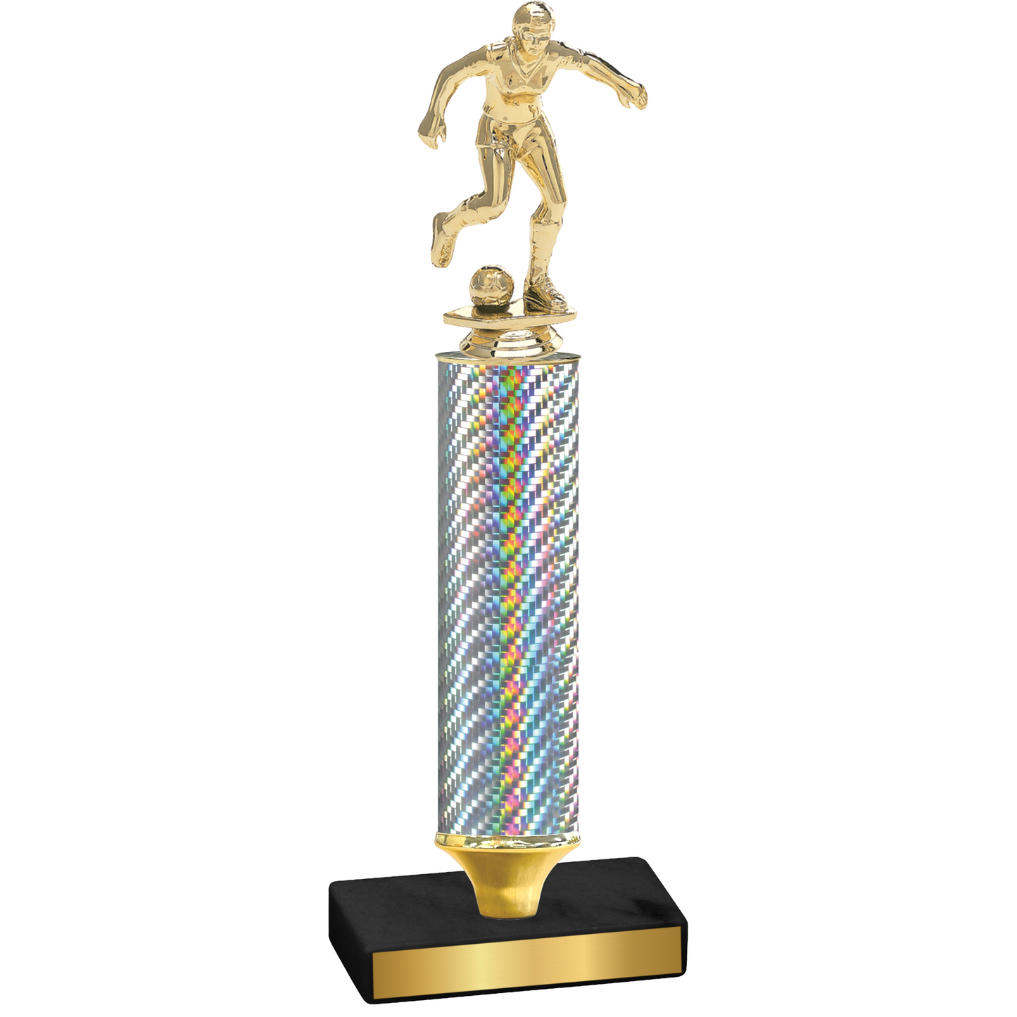 Value Silver Carbon Fiber Soccer Trophy