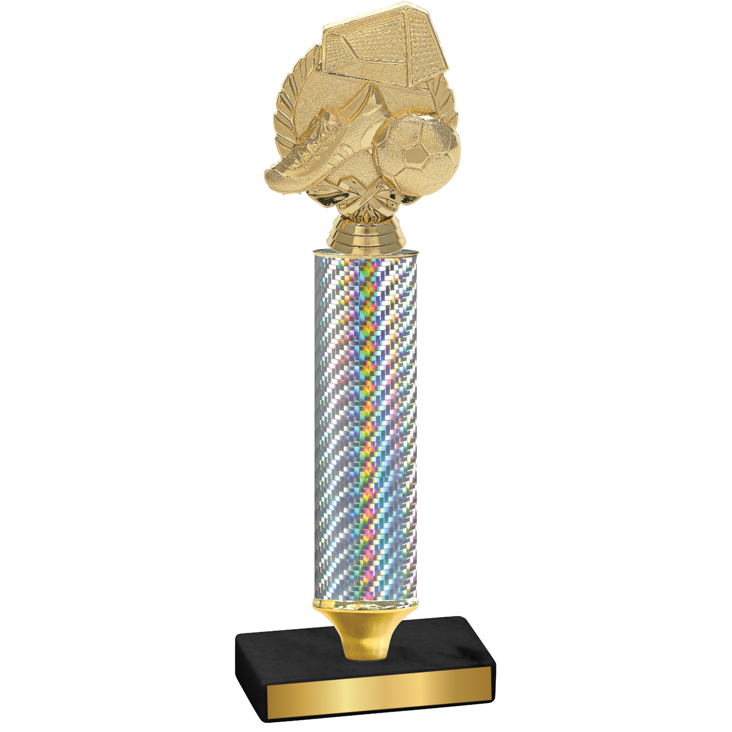 Value Silver Carbon Fiber Soccer Trophy