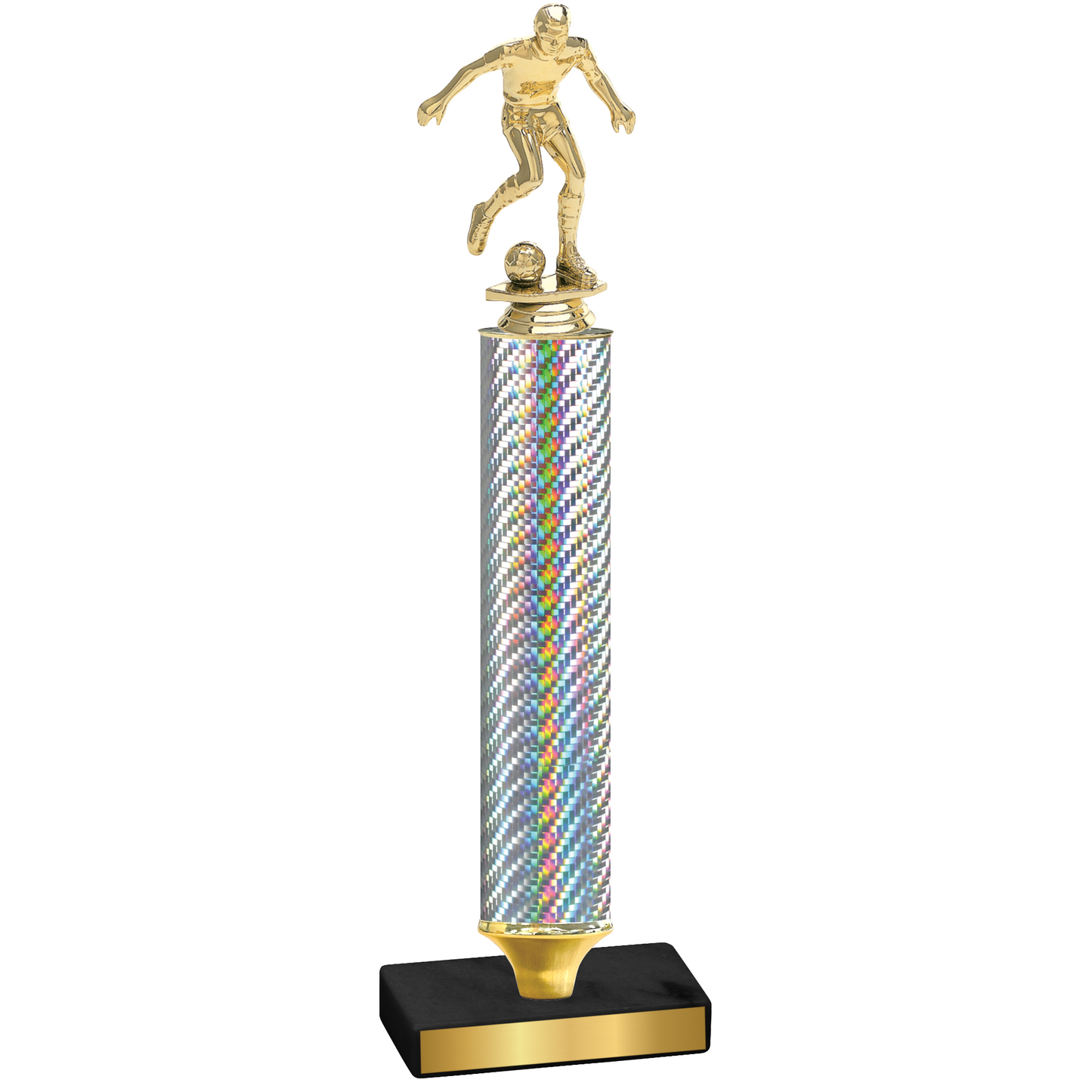 Value Silver Carbon Fiber Soccer Trophy