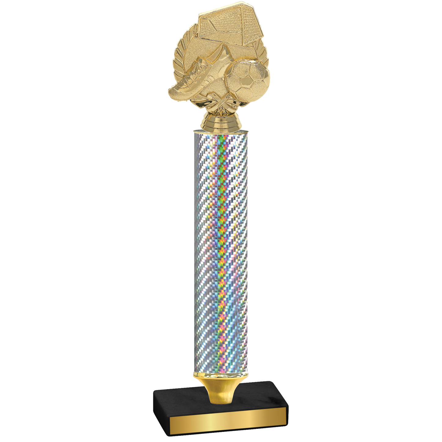 Value Silver Carbon Fiber Soccer Trophy