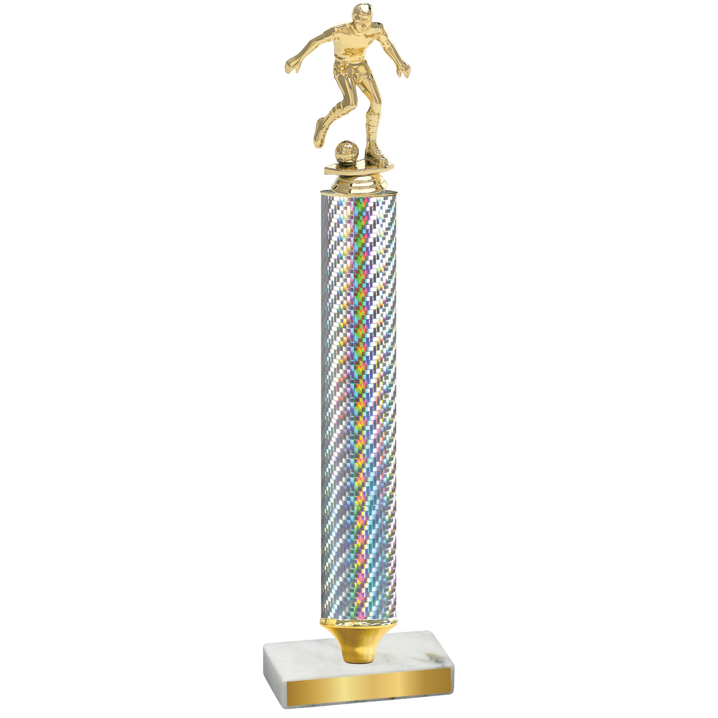 Value Silver Carbon Fiber Soccer Trophy