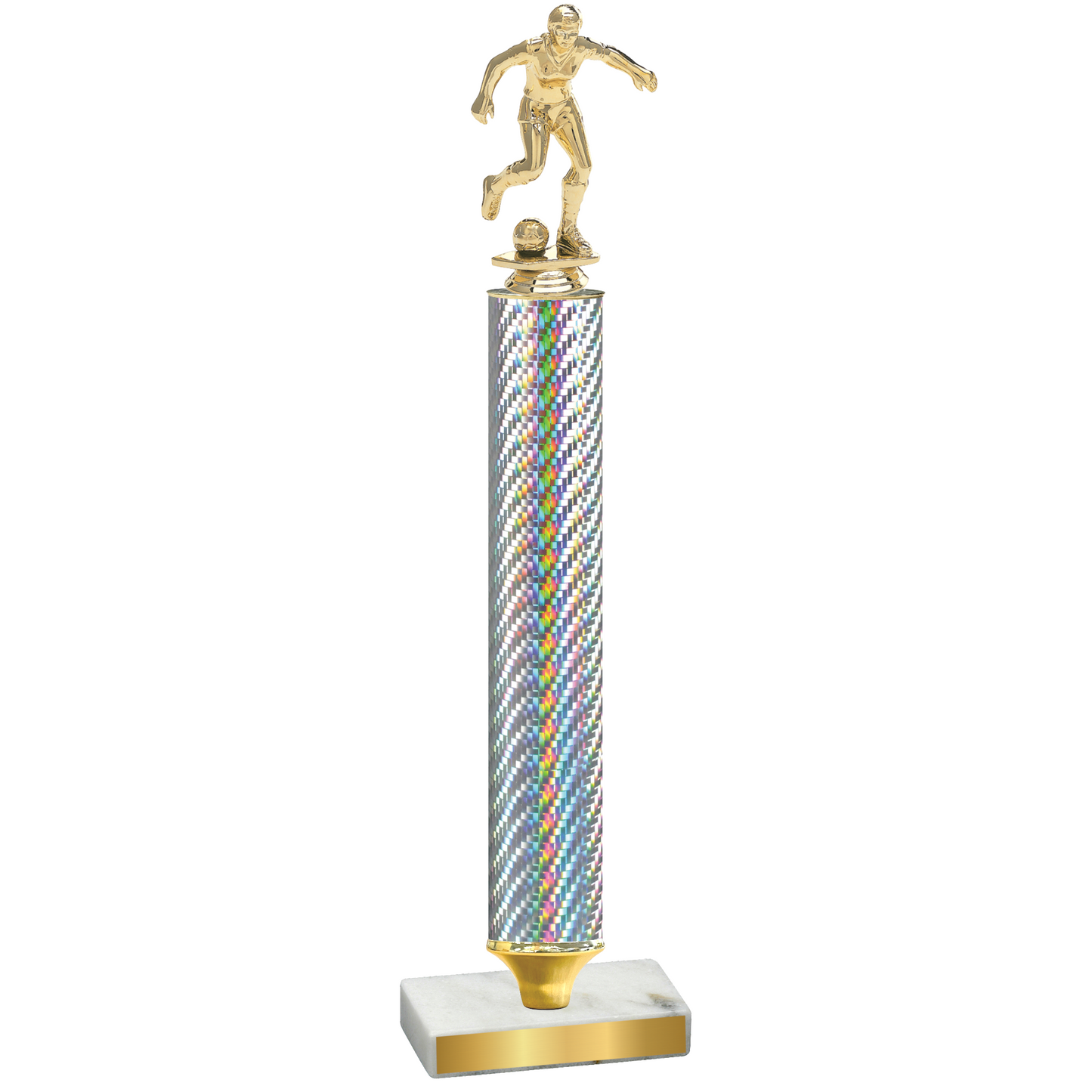 Value Silver Carbon Fiber Soccer Trophy