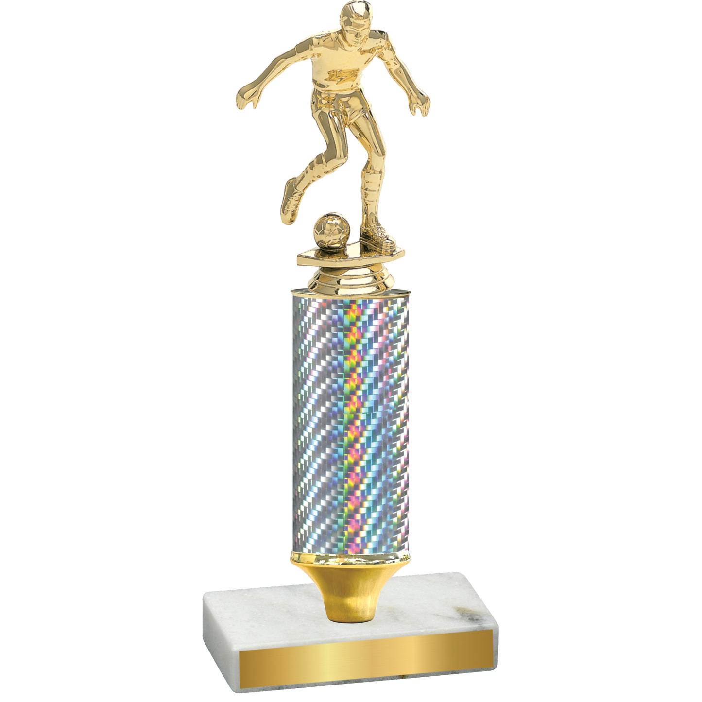 Value Silver Carbon Fiber Soccer Trophy