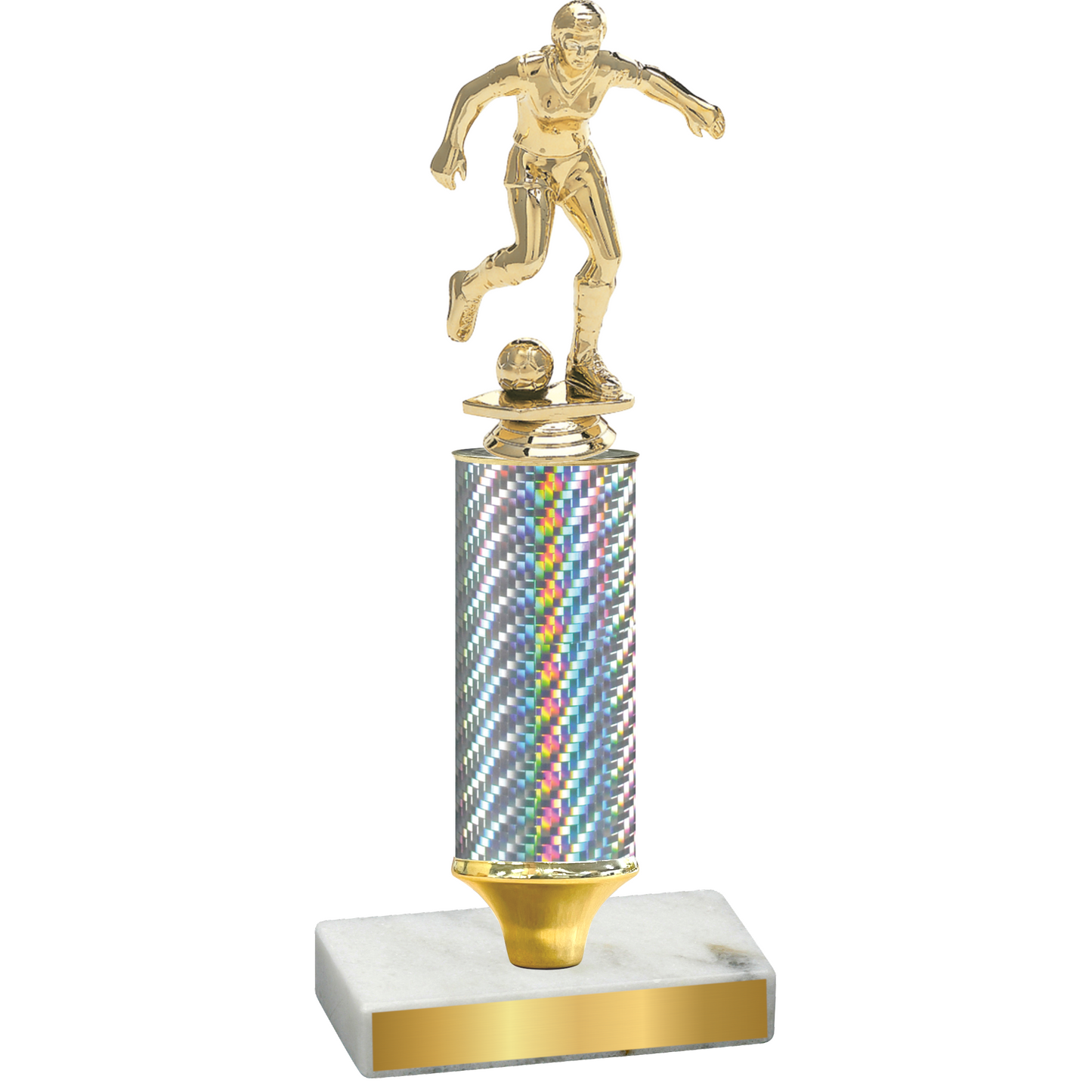 Value Silver Carbon Fiber Soccer Trophy