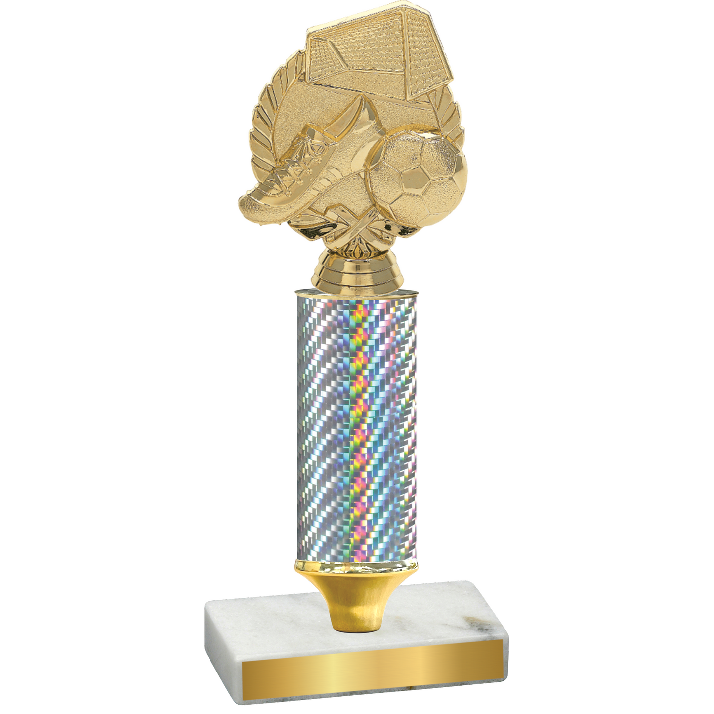 Value Silver Carbon Fiber Soccer Trophy