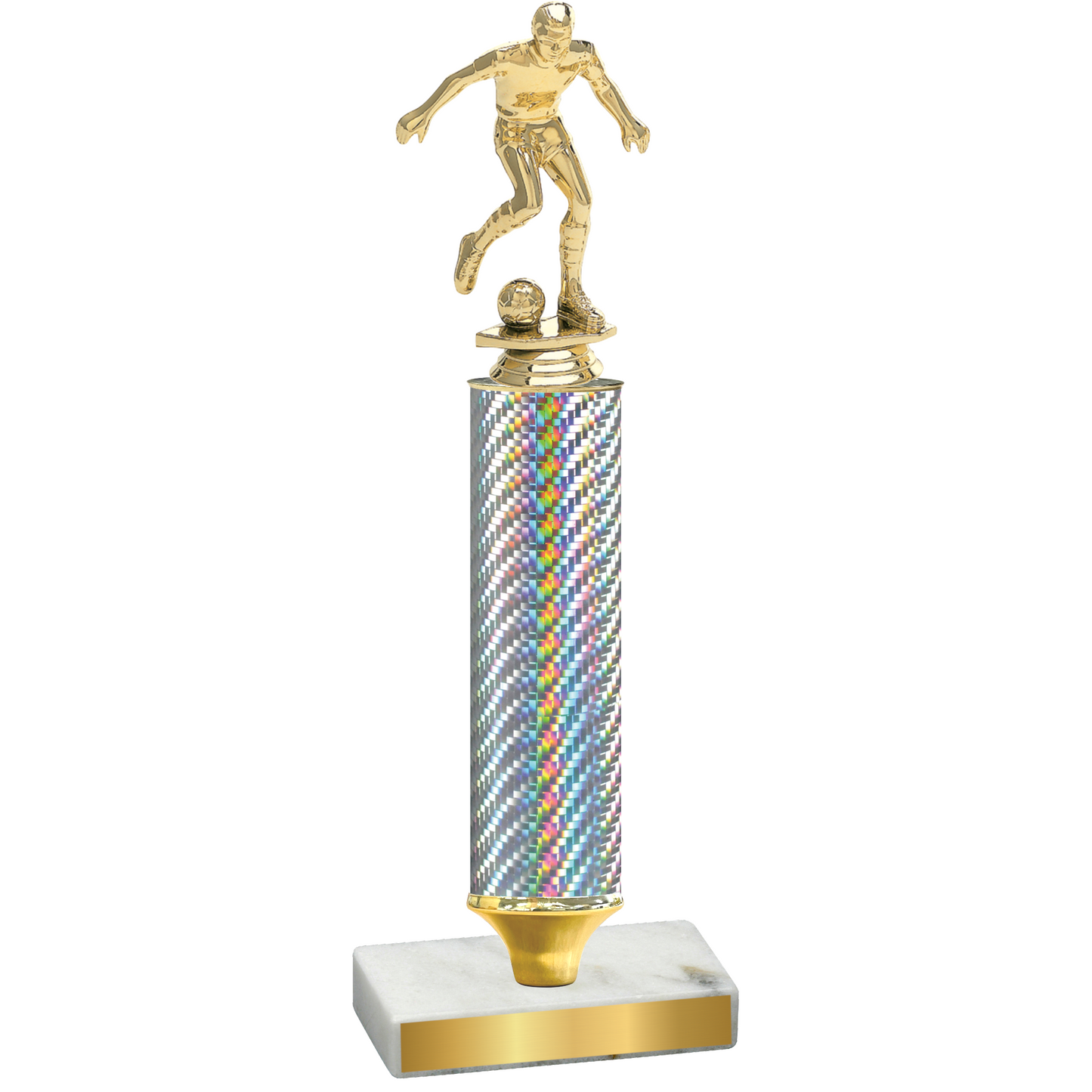 Value Silver Carbon Fiber Soccer Trophy