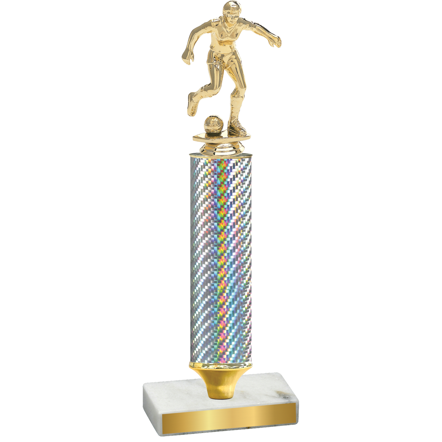 Value Silver Carbon Fiber Soccer Trophy