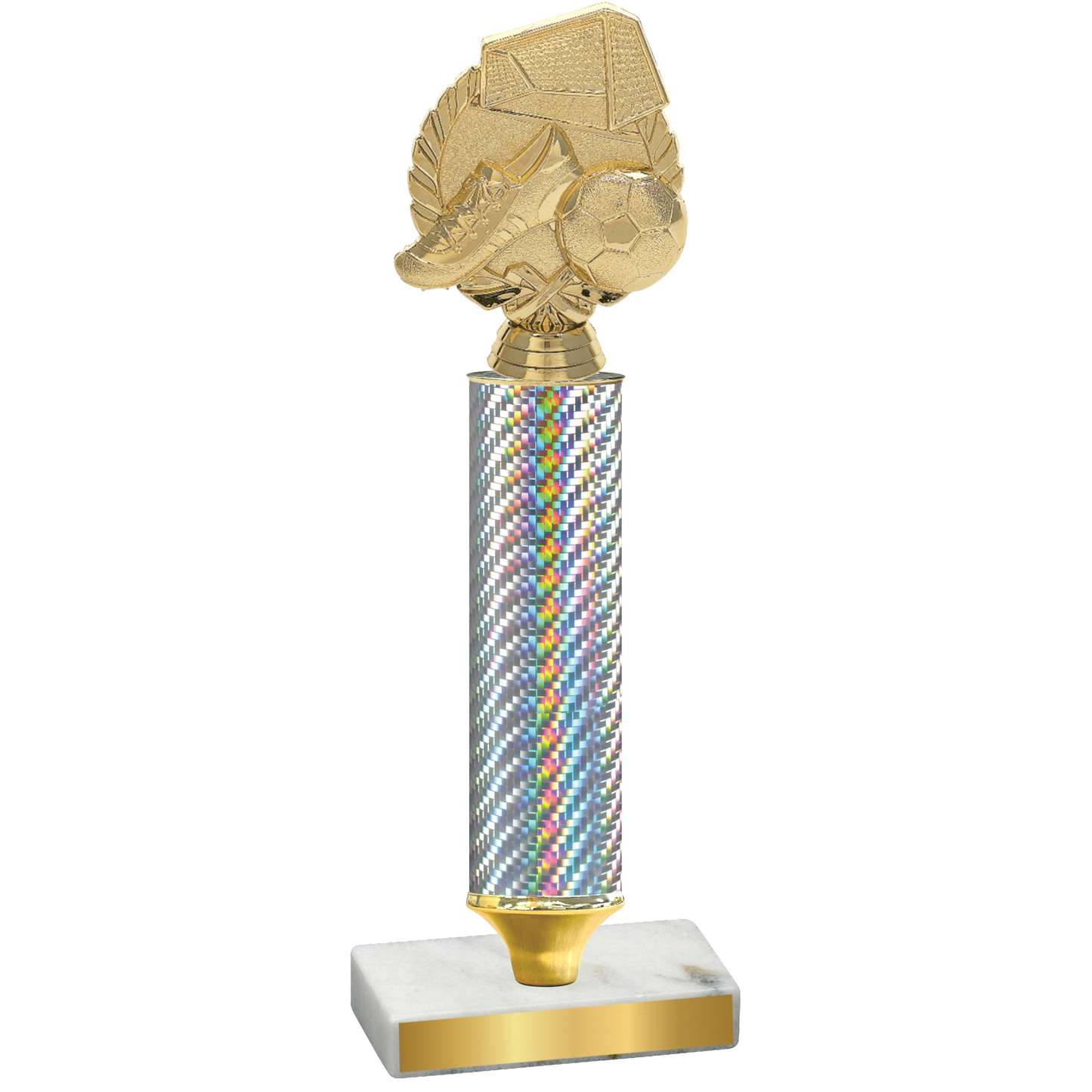 Value Silver Carbon Fiber Soccer Trophy