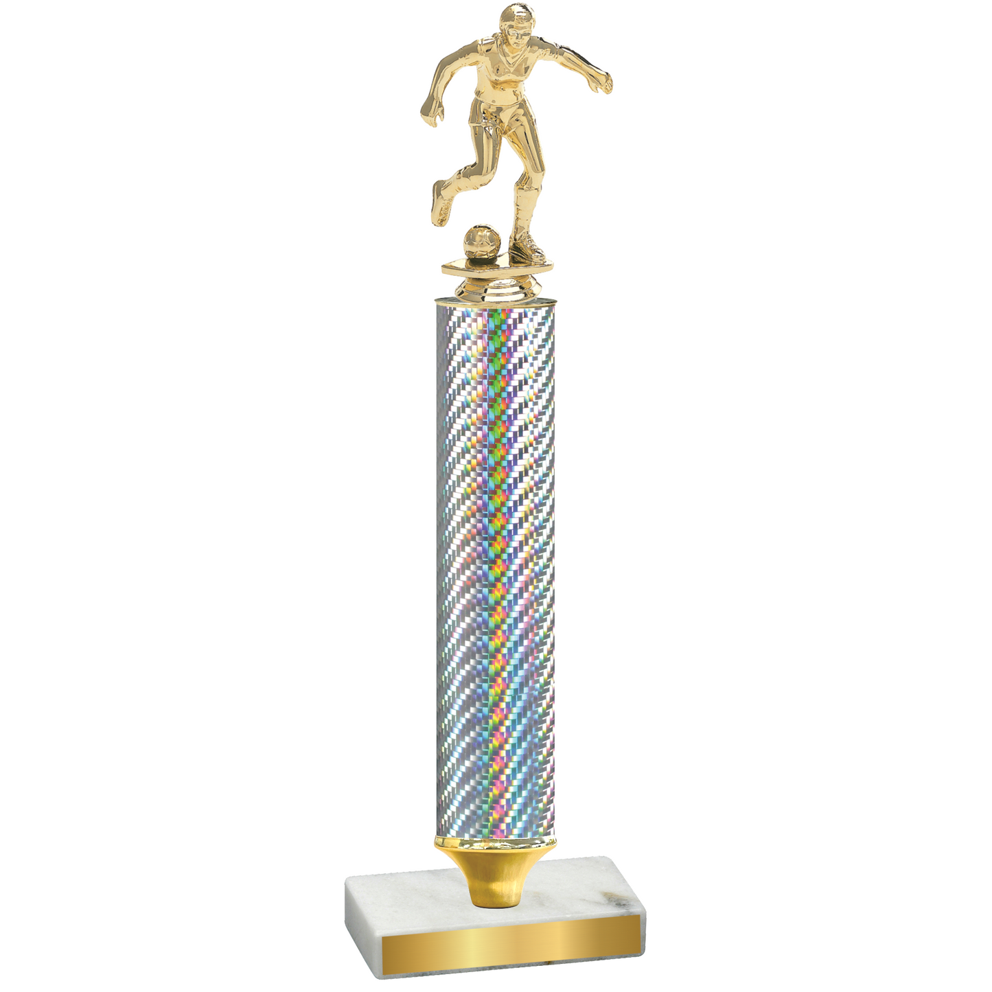 Value Silver Carbon Fiber Soccer Trophy