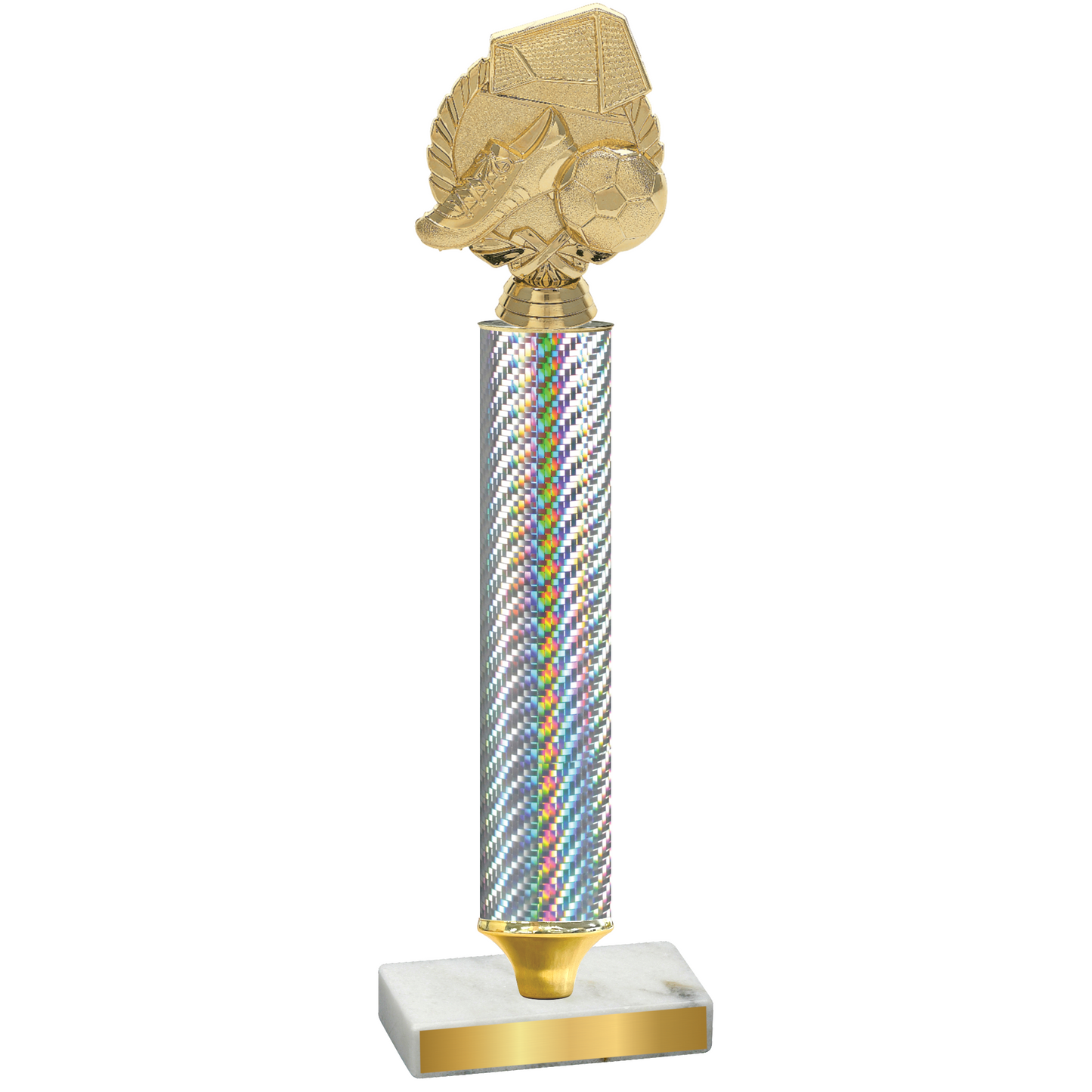 Value Silver Carbon Fiber Soccer Trophy