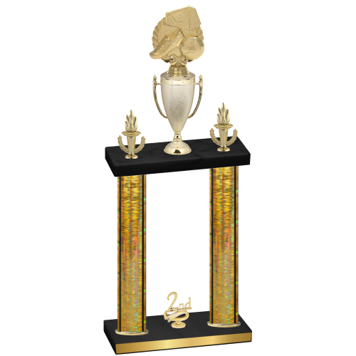 Double Gold Glacier Second Place Soccer Trophy