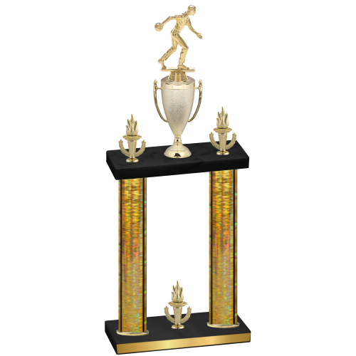 Double Gold Glacier Victory Bowling Trophy