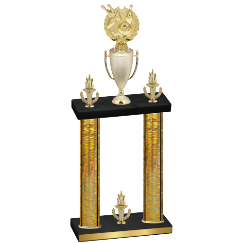 Double Gold Glacier Victory Bowling Trophy