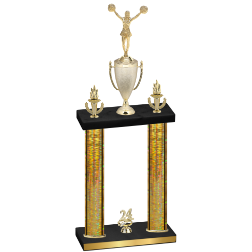 Double Gold Glacier Year Cheerleading Trophy