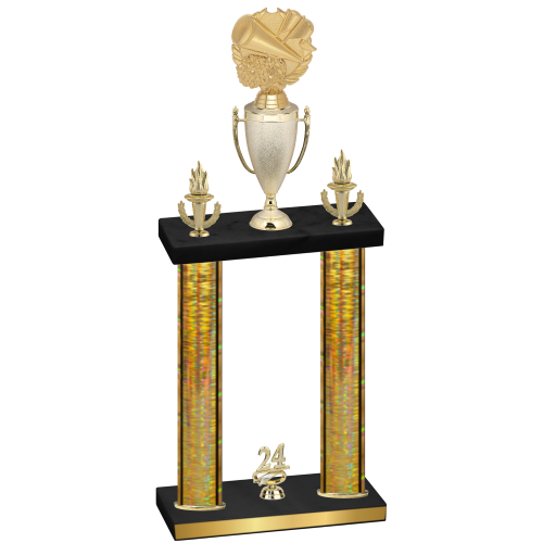 Double Gold Glacier Year Cheerleading Trophy