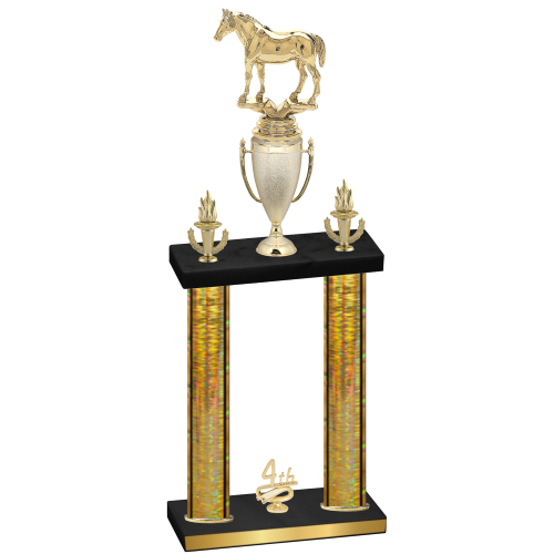 Double Gold Glacier Fourth Place Horses Trophy