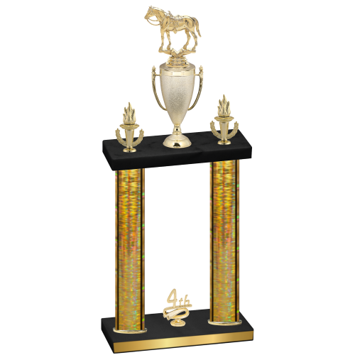 Double Gold Glacier Fourth Place Horses Trophy