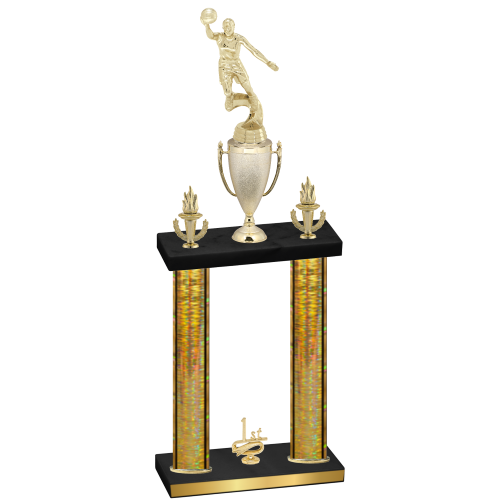 Double Gold Glacier First Place Basketball Trophy