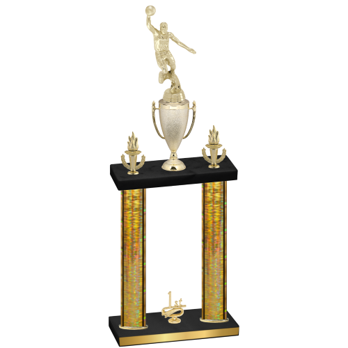 Double Gold Glacier First Place Basketball Trophy