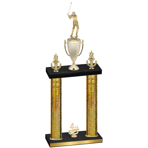 Double Gold Glacier Fourth Place Golf Trophy