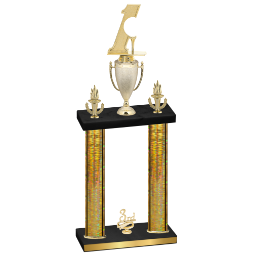 Double Gold Glacier Third Place Golf Trophy