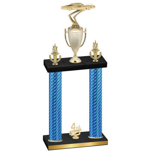 Double Blue Carbon Fiber Fourth Place Cars Trophy