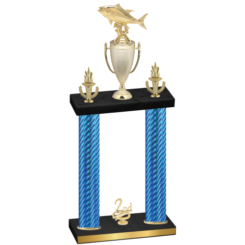 Double Blue Carbon Fiber Second Place Fishing Trophy