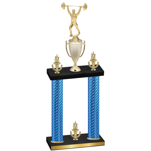 Double Blue Carbon Fiber Victory Weights Trophy