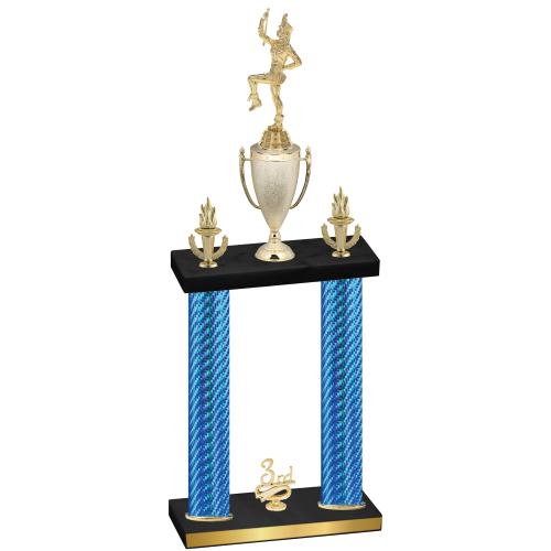 Double Blue Carbon Fiber Third Place Majorette Trophy