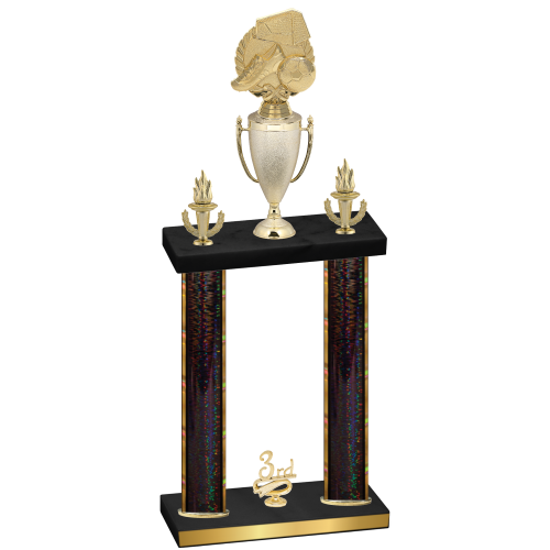 Double Black Glacier Third Place Soccer Trophy