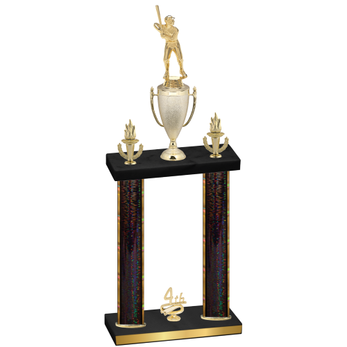 Double Black Glacier Fourth Place Baseball Trophy