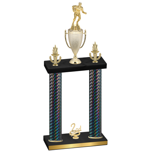 Double Black Carbon Fiber Second Place Rugby Trophy