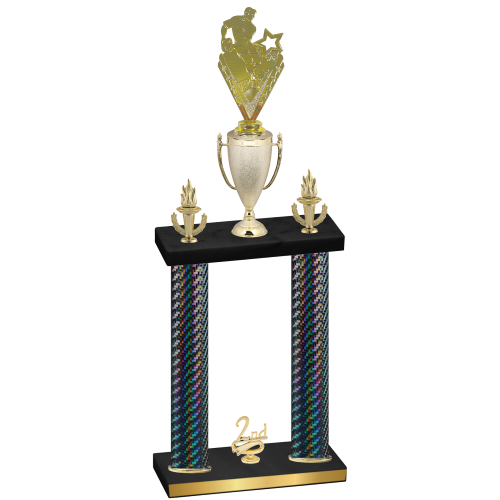 Double Black Carbon Fiber Second Place Rugby Trophy