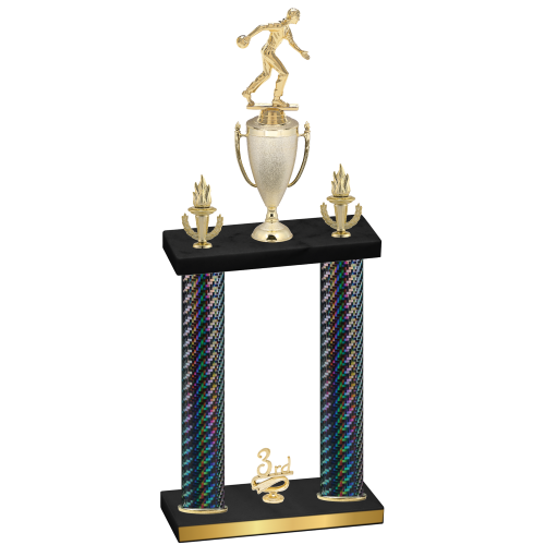 Double Black Carbon Fiber Third Place Bowling Trophy