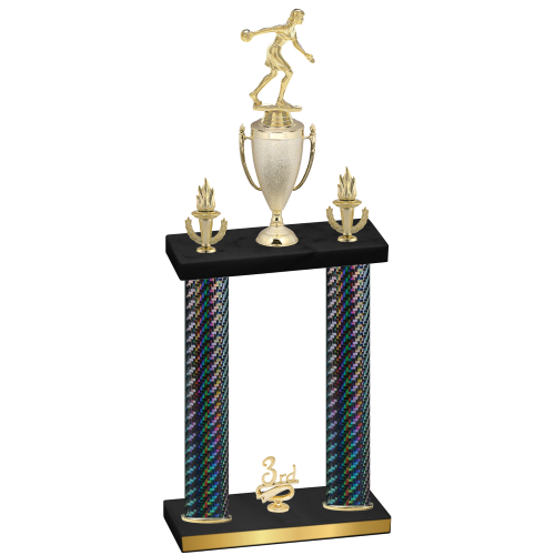 Double Black Carbon Fiber Third Place Bowling Trophy