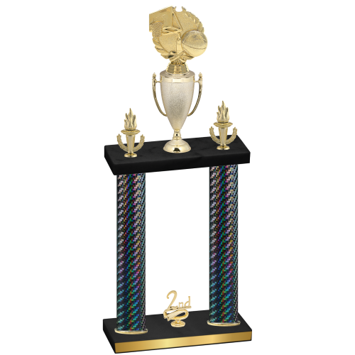 Double Black Carbon Fiber Second Place Basketball Trophy