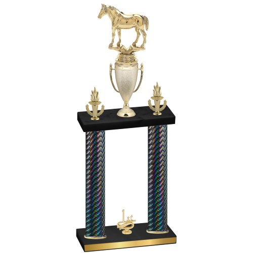 Double Black Carbon Fiber First Place Horses Trophy
