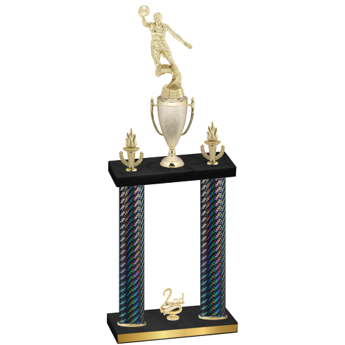 Double Black Carbon Fiber Second Place Basketball Trophy