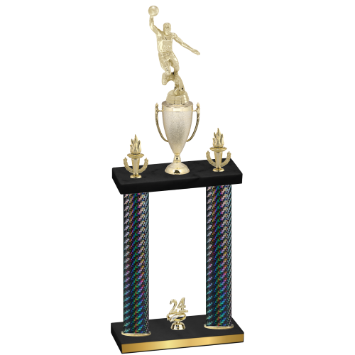 Double Black Carbon Fiber Year Basketball Trophy
