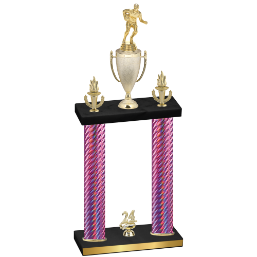 Double Pink Carbon Fiber Year Rugby Trophy