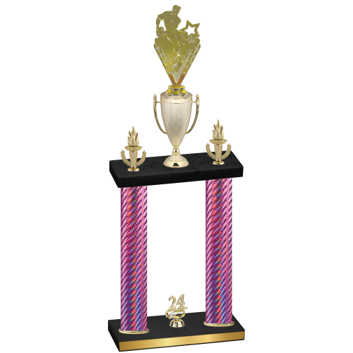 Double Pink Carbon Fiber Year Rugby Trophy