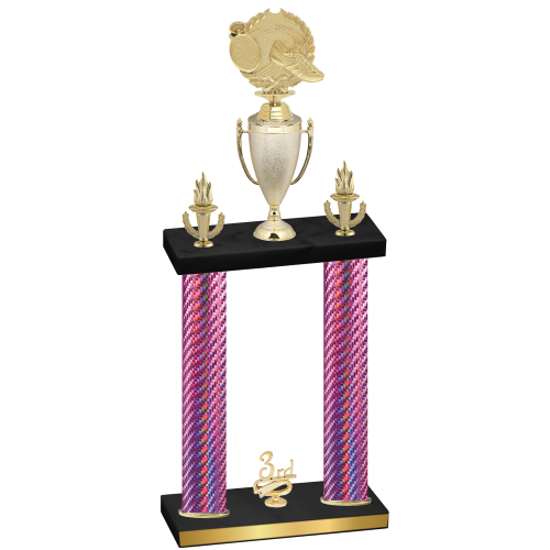 Double Pink Carbon Fiber Third Place Running Trophy