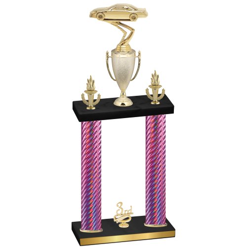 Double Pink Carbon Fiber Third Place Cars Trophy