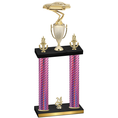 Double Pink Carbon Fiber Year Cars Trophy