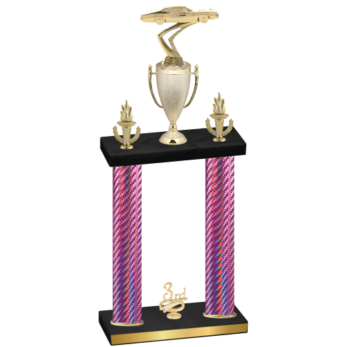 Double Pink Carbon Fiber Third Place Cars Trophy
